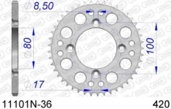AFAM Tandwiel Achterzijde Aluminium 36T - 420